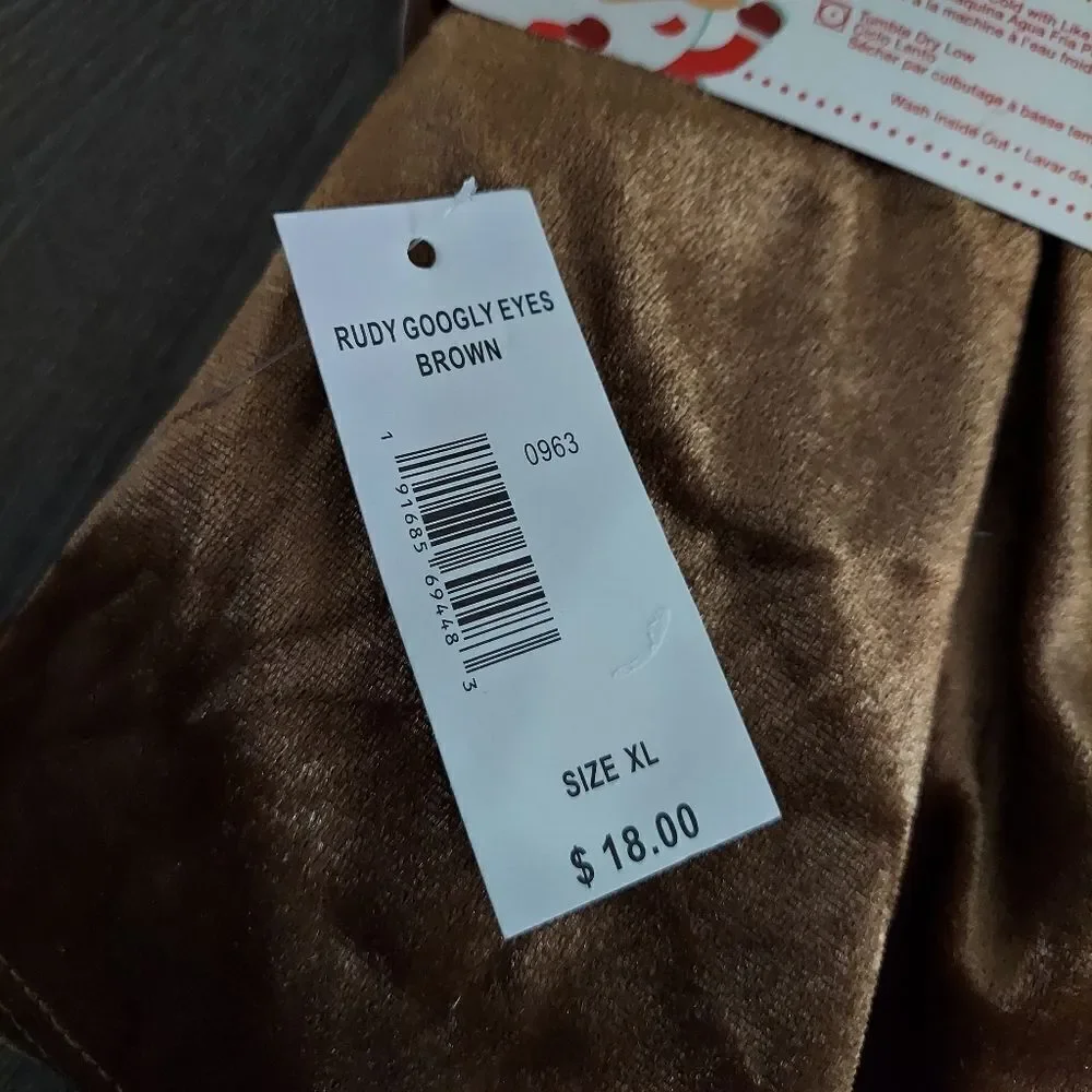 New Santa's Holiday Shop *Brown* Rudy Boxer Shorts! Size: Extra Large